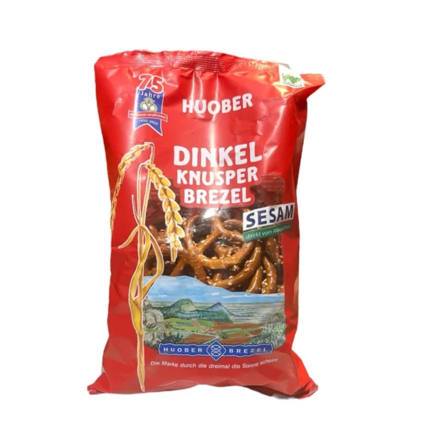 Snack, Dinkel Knusper Brezel mit Sesam, 125 g