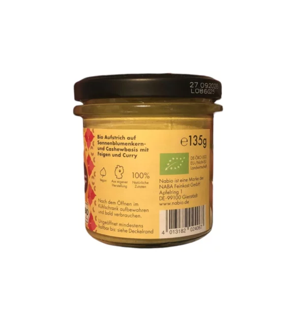 Brotaufstrich, Curry Feige, 135 g Brotaufstrich, Curry Feige, 135 g