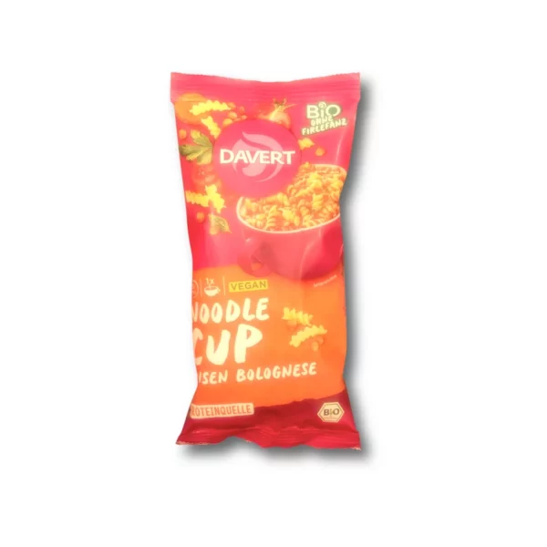 Ready meal, Noodle Cup with lentil Bolognese, 65 g