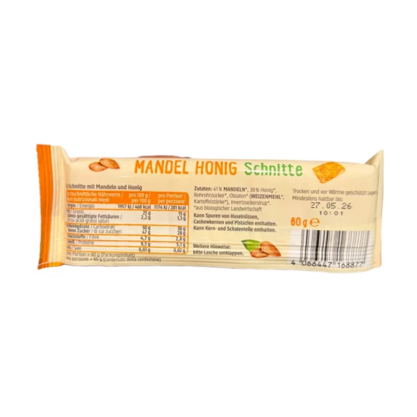 Fruchtriegel, Mandel Honig, 60 g