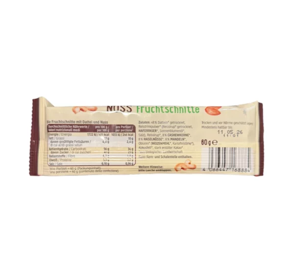 Fruit bar, nut, 60 g