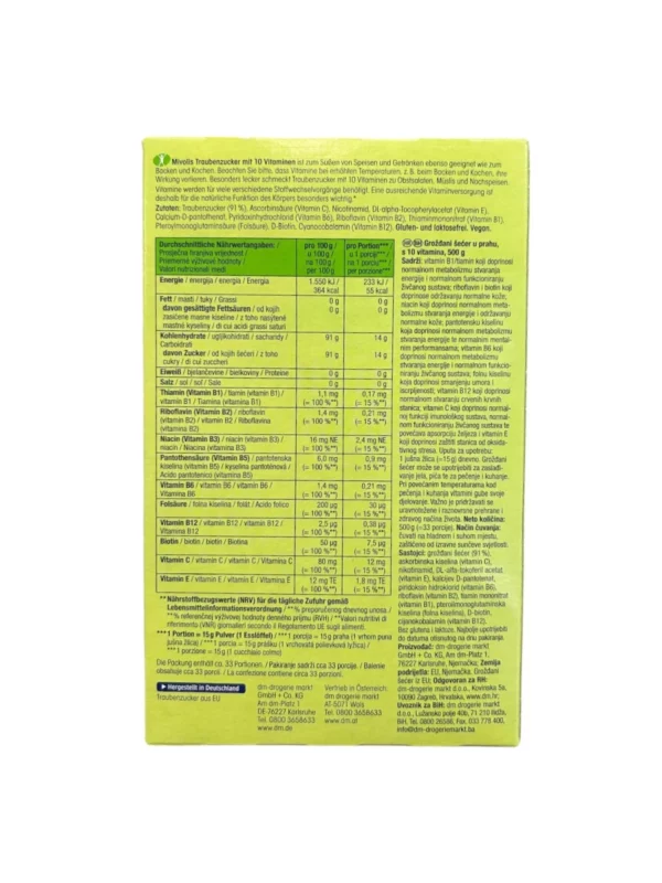 Dextrose, 10 vitamins, 500 g