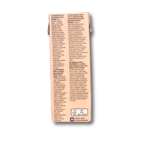 Kokosmilch Tetrapack, 250 ml