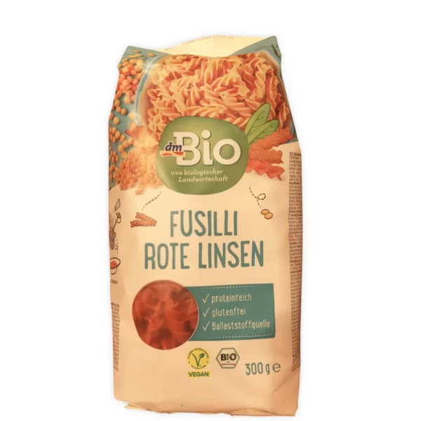 Nudeln, Fusilli aus roten Linsen, 300 g