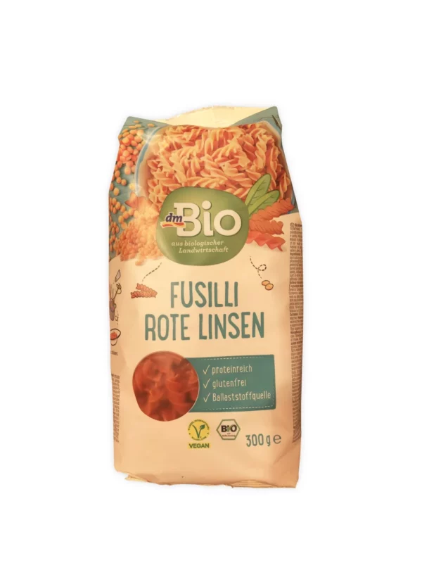 Nudeln, Fusilli aus roten Linsen, 300 g Nudeln, Fusilli aus roten Linsen, 300 g