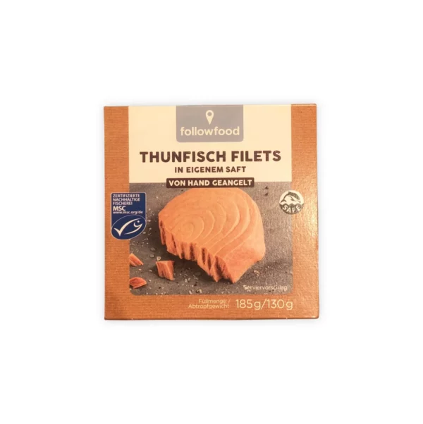 Tuna fillets, in own juice, MSC certified, Fair Trade, 130 g Tuna fillets, in own juice, MSC certified, Fair Trade, 130 g