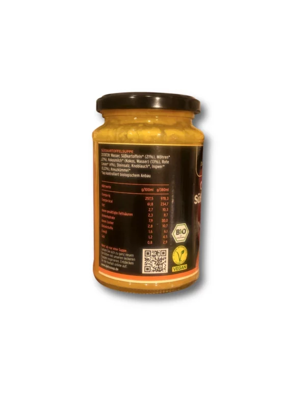 Soup, sweet potato with coconut & ginger, creamy, 380 g