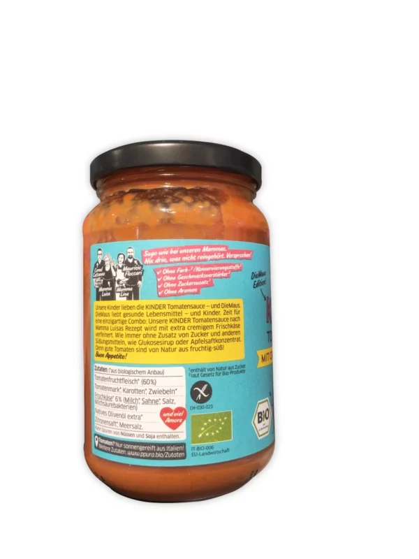 Tomato sauce with creamy cream cheese for children, 340 g