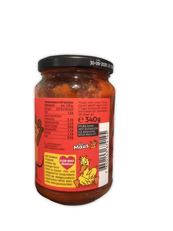 Tomato sauce with vegetables for children, 340 g