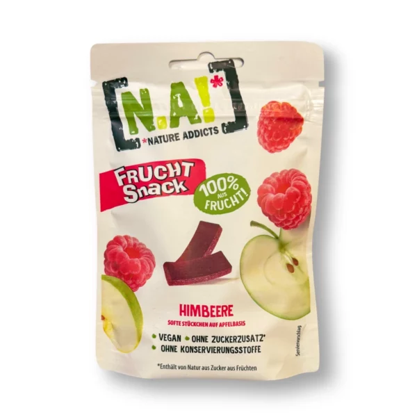 Trockenfrüchte, Fruchtsnack Himbeere, Softe Stückchen auf Apfelbasis, 35 g