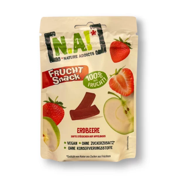 Trockenfrüchte, Fruchtsnack Erdbeere, Softe Stückchen auf Apfelbasis, 35 g