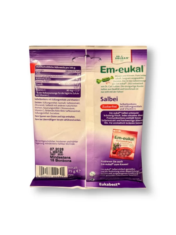 Candy, sage, sugar-free, 75 g