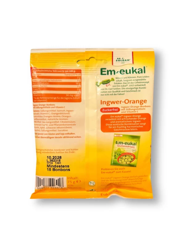 Candy, ginger-orange, sugar-free, 75 g