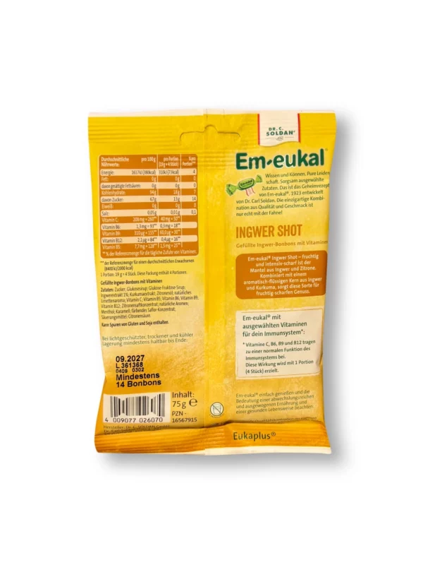 Bonbon, Ingwer Shot, gefüllt, 75 g