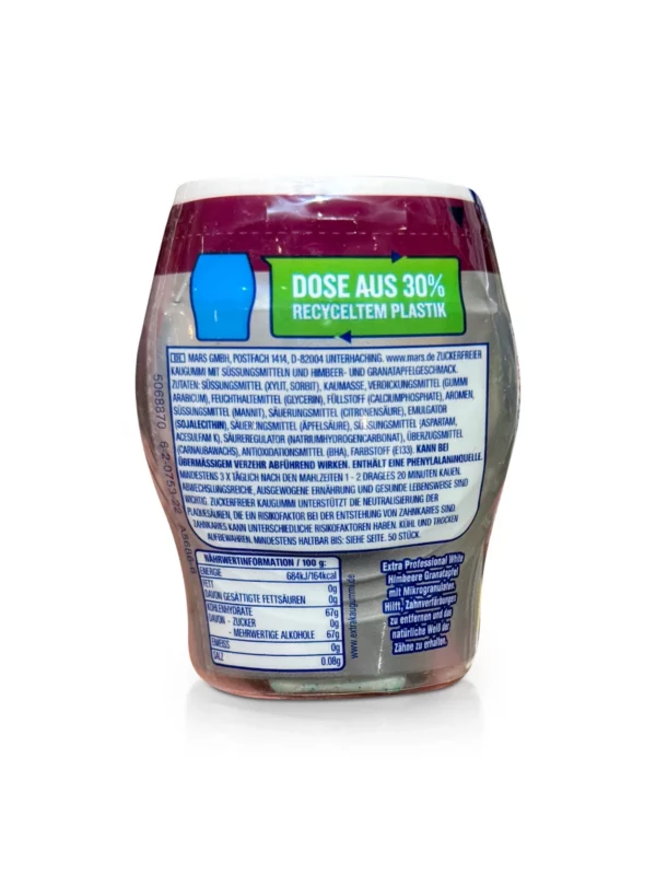Chewing gum, Extra Professional White, raspberry pomegranate, sugar-free, 50 pcs.