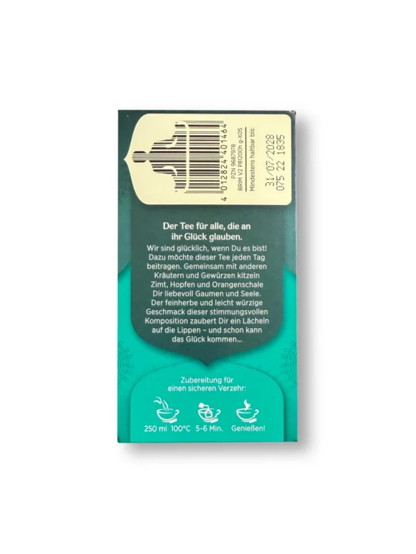 Herbal tea "Glücks Tee" with cinnamon, hops & orange peel (17 bags), 34 g
