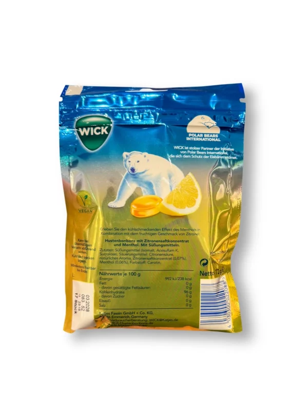 Candy, lemon with menthol, sugar-free, 72 g