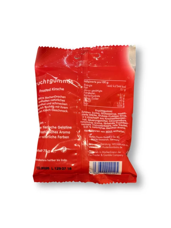 Gum drops, throat dragon cherry, gelatine-free, 75 g