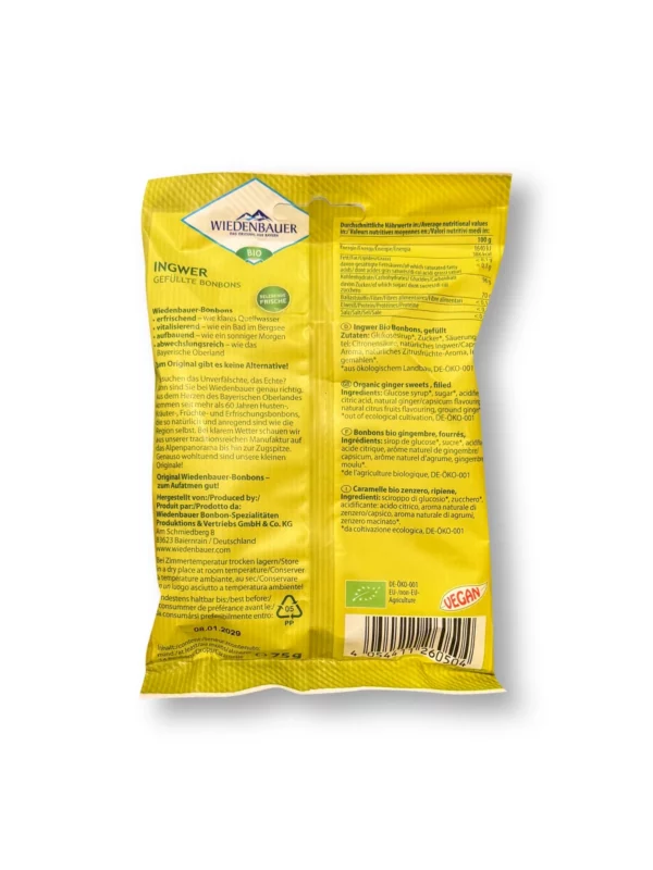 Candy, ginger, filled, 75 g