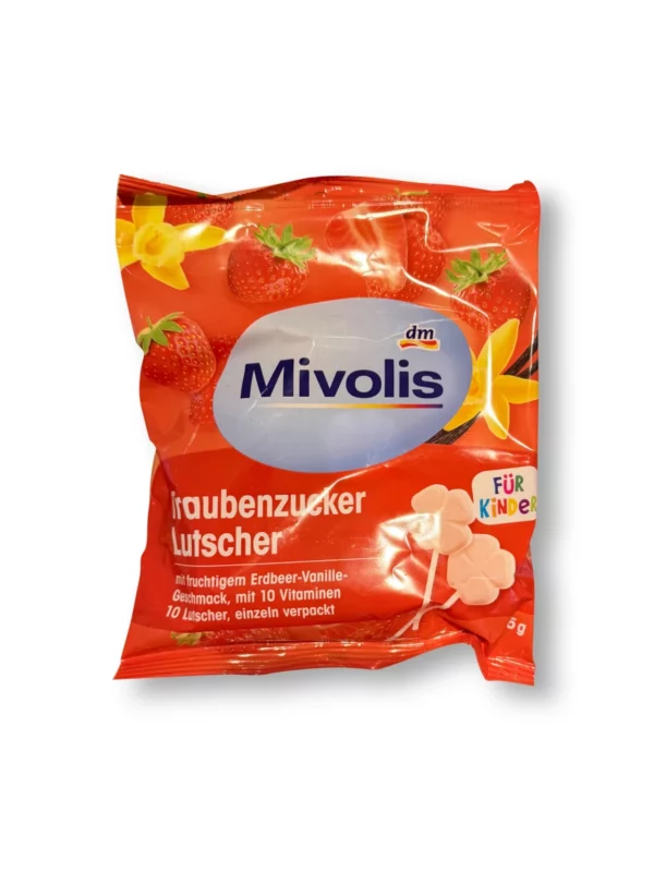 Dextrose, strawberry-vanilla lollipop for children, 75 g