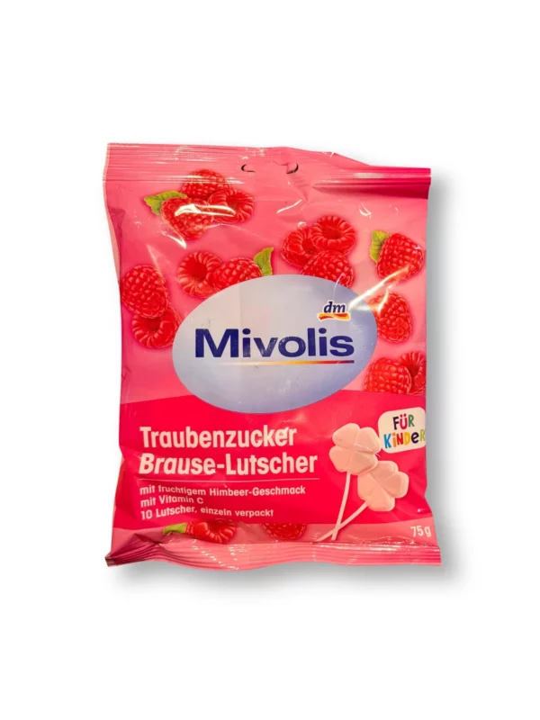 Dextrose, effervescent lollipop raspberry for children, 75 g