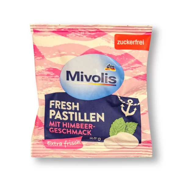 Pastillen, Himbeere, zuckerfrei, 25 g