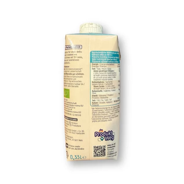Kokoswasser, natur, 0,33 l