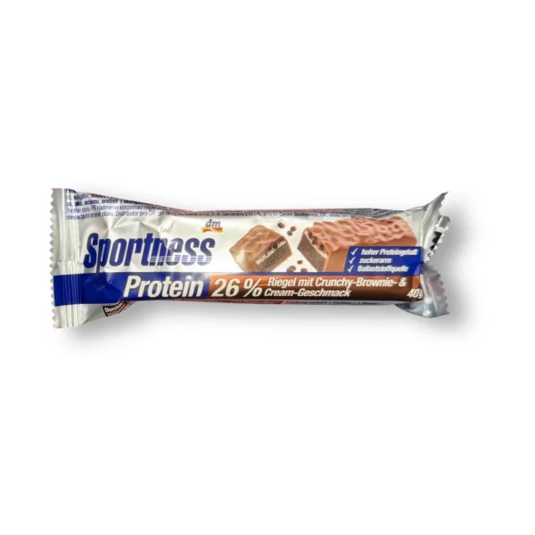 Proteinriegel 26%, Crunchy Brownie & Cream Geschmack, 40 g Proteinriegel 26%, Crunchy Brownie & Cream Geschmack, 40 g