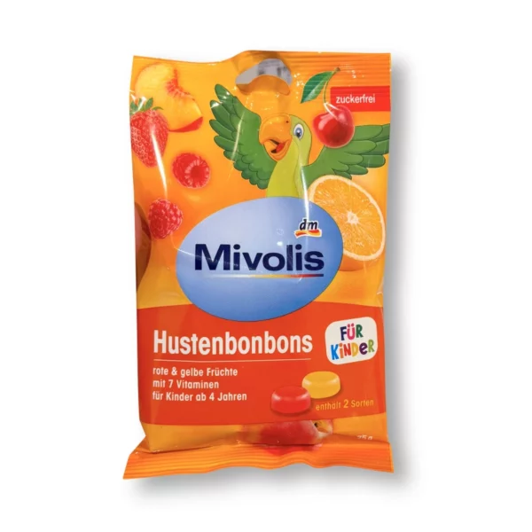Candy, red & yellow fruits for children, sugar-free, 75 g