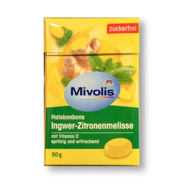 Candy, ginger-lemon balm, sugar-free, 50 g