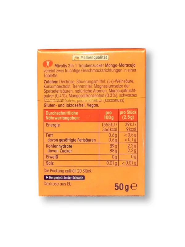 Dextrose 2in1, mango-passion fruit, 50 g