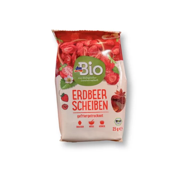 Trockenfrüchte, Erdbeerscheiben gefriergetrocknet, 25 g Trockenfrüchte, Erdbeerscheiben gefriergetrocknet, 25 g