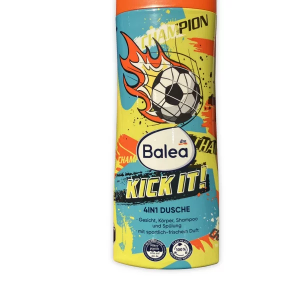 Kinder Duschgel Gesicht, Körper, Shampoo & Spülung 4in1 Kick it!, 300 ml Kinder Duschgel Gesicht, Körper, Shampoo & Spülung 4in1 Kick it!, 300 ml