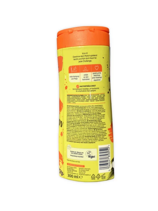 Children's shower gel face, body, shampoo & conditioner 4in1 Kick it!, 300 ml