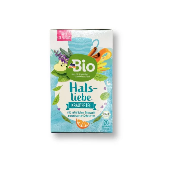Herbal tea "Halsliebe" with peppermint, orange peel & sage (20 bags), 36 g Herbal tea "Halsliebe" with peppermint, orange peel & sage (20 bags), 36 g