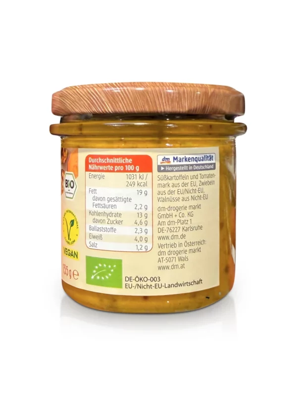 Gemüseaufstrich, Süßkartoffel Walnuss, 135 g Gemüseaufstrich, Süßkartoffel Walnuss, 135 g