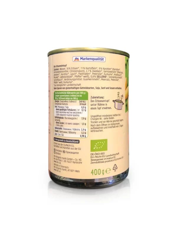 Eintopf, Erbsen mit Gemüse, 400 g Eintopf, Erbsen mit Gemüse, 400 g