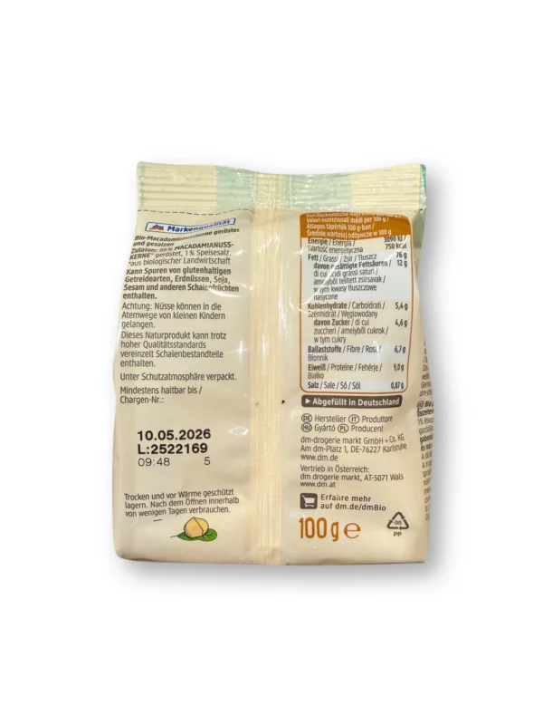 Macadamianüsse, geröstet & gesalzen, 100 g