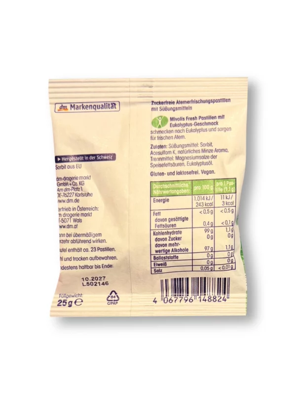 Pastilles, Fresh Eucalyptus, sugar-free, 25 g Pastilles, Fresh Eucalyptus, sugar-free, 25 g