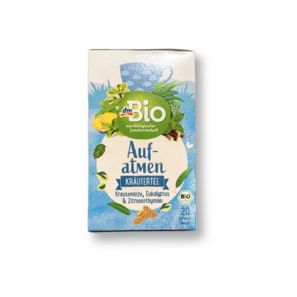 Kräutertee "Aufatmen" mit Krauseminze, Eukalyptus & Zitronenthymian (20 Beutel), 36 g