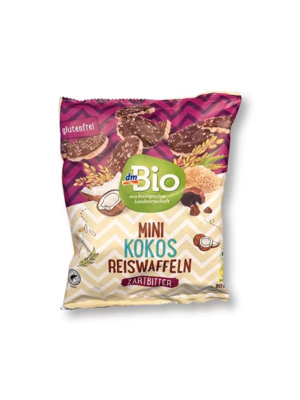 Mini Schokoreiswaffel Kokos Zartbitter, 60 g Mini Schokoreiswaffel Kokos Zartbitter, 60 g