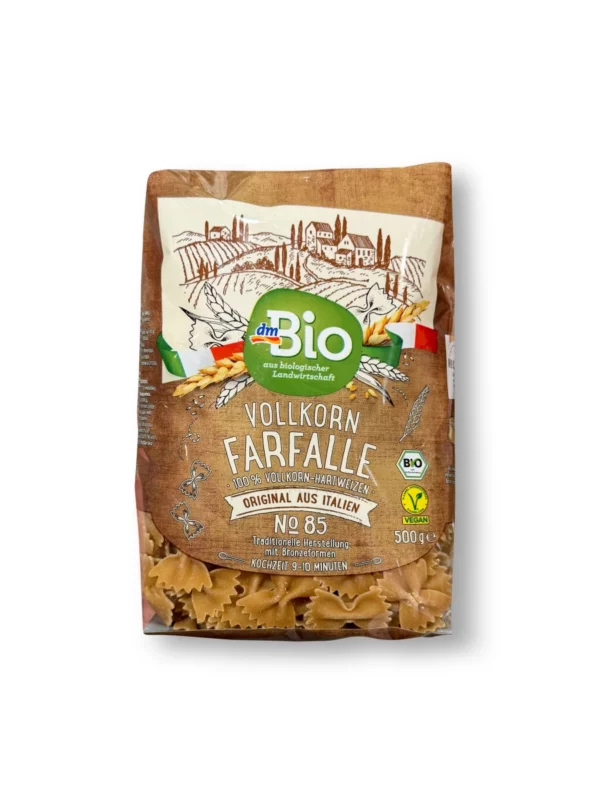 Pasta, wholemeal farfalle no. 85, 500 g