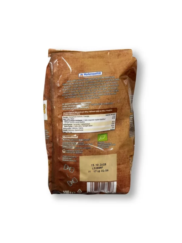 Pasta, wholemeal farfalle no. 85, 500 g