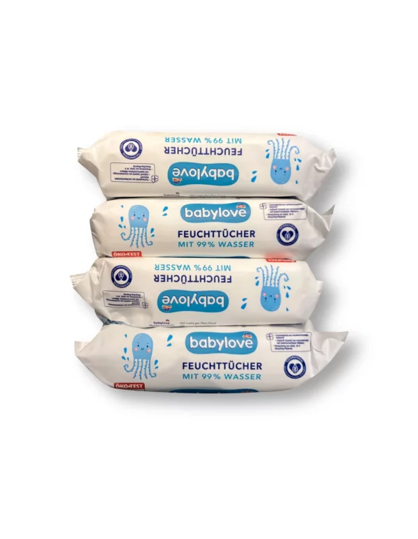 Wet wipes with 99% water (4x80 pcs.), 320 pcs.