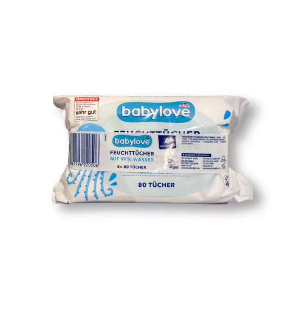 Wet wipes with 99% water (4x80 pcs.), 320 pcs.