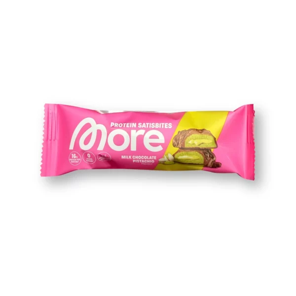 Proteinriegel Satisbites, Milk Chocolate Pistaccio, 50 g