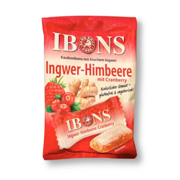 Bonbon, Ingwer-Himbeere mit Cranberry, 92 g