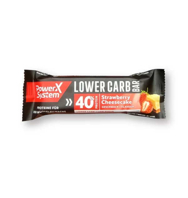 Proteinriegel 40%, Lower Carb Bar, Strawberry Cheesecake Geschmack, 40 g
