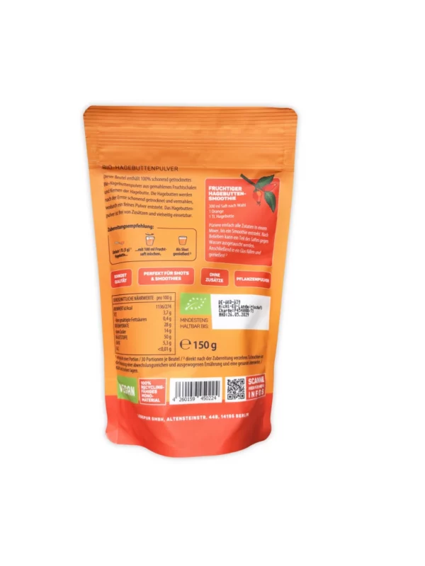 Pflanzenpulver, Hagebutte, 150 g