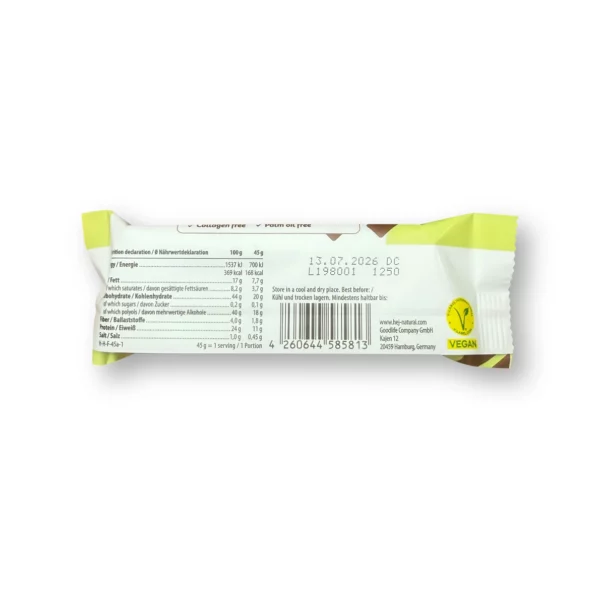 Proteinriegel Crispy Double Chocolate, vegan, 45 g